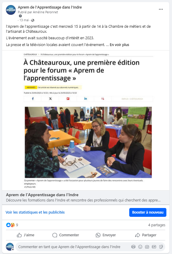 Exemple de réalisation de l'entreprise